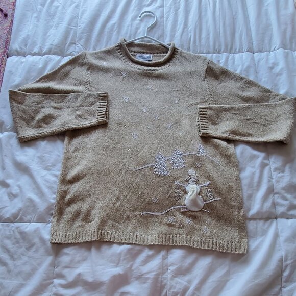 Carroll Reed Women's Vintage Christmas Sweater Snowman Size Medium - Picture 1 of 9